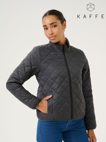 Kaffe Grey KAloreen Quilted Hip Length Jacket (F00883) | £65