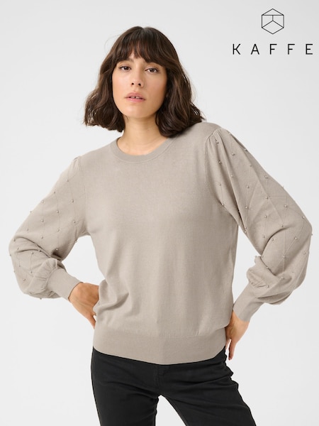 Kaffe Regular Fit KAkaren Beaded Pullover Jumper (F00890) | £70