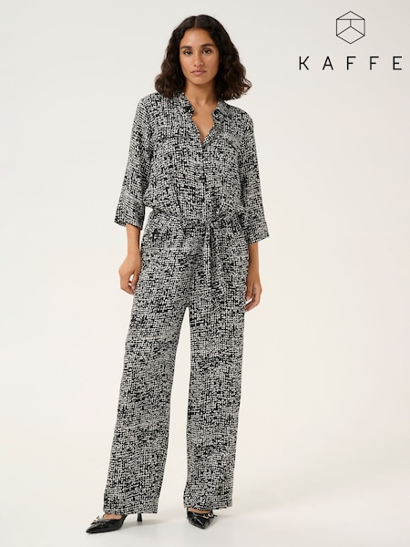 Kaffe KApollie 3/4 Sleeve Button Black Jumpsuit (F00894) | £75