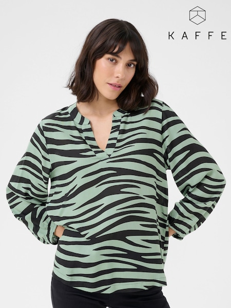Kaffe KAjanne V-Notch Neck 3/4 Sleeve Blouse (F00907) | £45