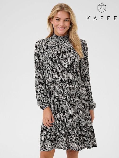 Kaffe KAriani Long Sleeve Above Knee Black Dress (F00970) | £65