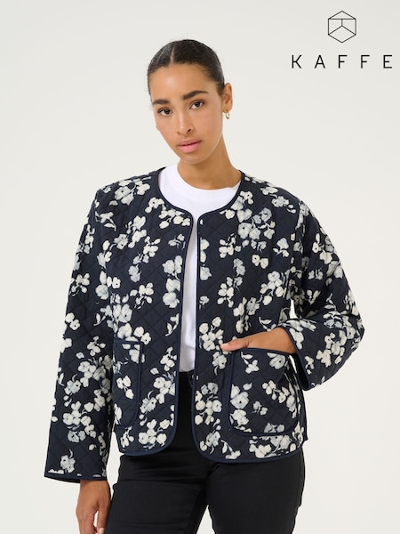 Kaffe KAvalia Open Front Round Neck 100% Cotton Jacket (F00986) | £75