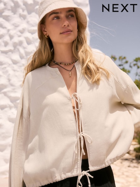 Stone Linen Cover-Up (F01174) | £40
