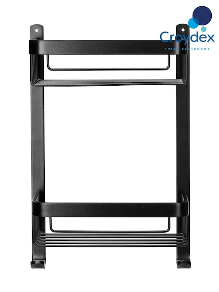 CROYDEX Black 2 Tier Aluminium Shower Wall Basket (F01187) | £100