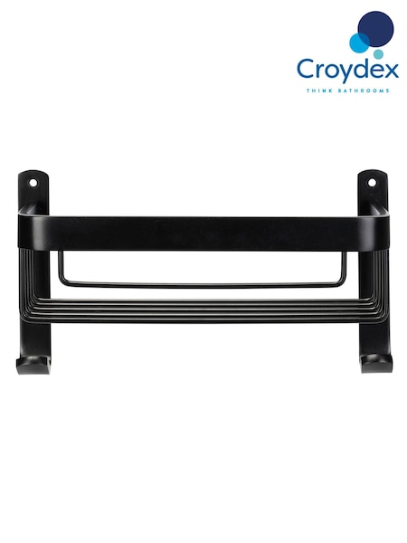 CROYDEX Black Aluminium Shower Wall Basket (F01199) | £59