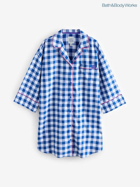Bath & Body Works Blue Check Nightshirt (F01200) | £34