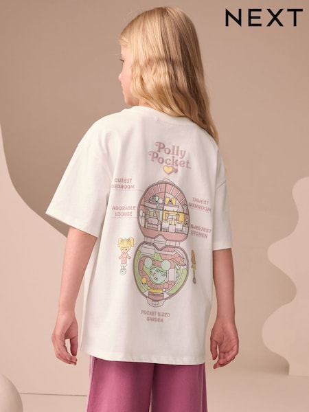 White Polly Pocket License T-Shirt (3-16yrs) (F01206) | £14 - £19