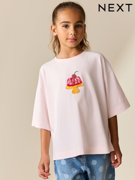 Pink Jelly Beaded T-Shirt (3-16yrs) (F01242) | £12 - £17