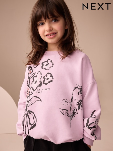 Pink Floral Print Long Sleeve Top (3-16yrs) (F01276) | £11 - £16