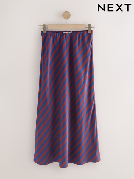 Navy/Burgundy Stripe Column Skirt (F01430) | £0