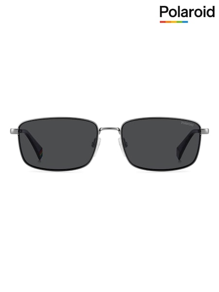 Polaroid Rectangular Black Sunglasses (F01446) | £60