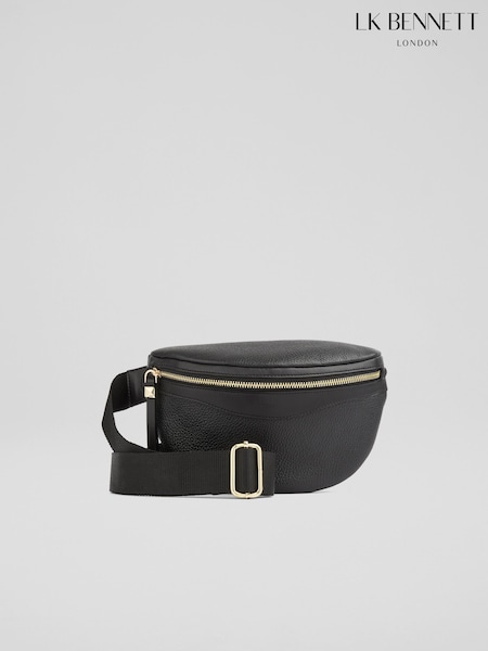 LK Bennett Black Rosie Grained Leather Chest Bag (F01457) | £199