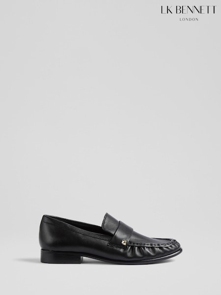 LK Bennett Black Adira Stud Loafers (F01483) | £199