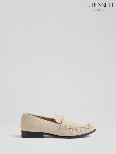 LK Bennett Brown Adira Stud Loafers (F01484) | £199