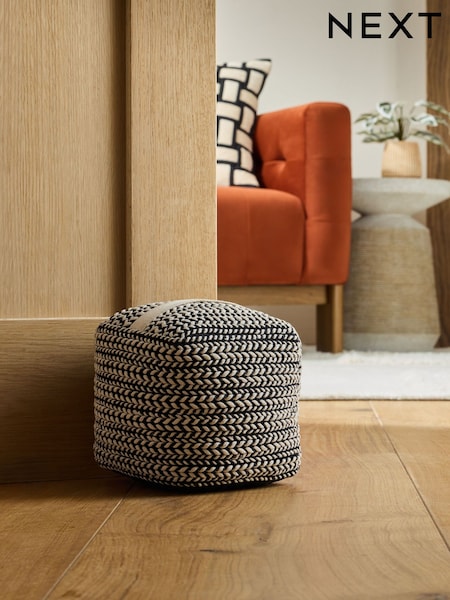 Monochrome Two Tone Plait Textured Doorstop (F01517) | £18