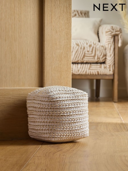 Natural Two Tone Plait Textured Doorstop (F01521) | £18