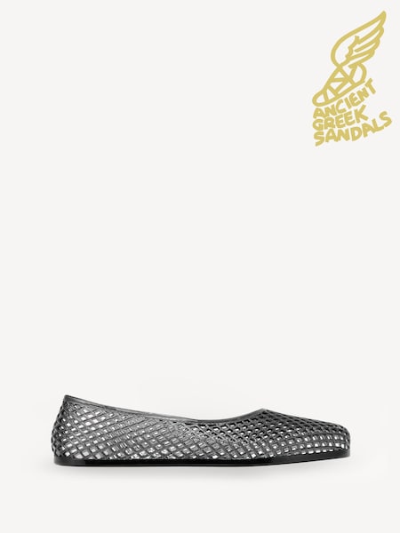 Ancient Greek Sandals Black IRO Jelly Shoes (F01535) | £43