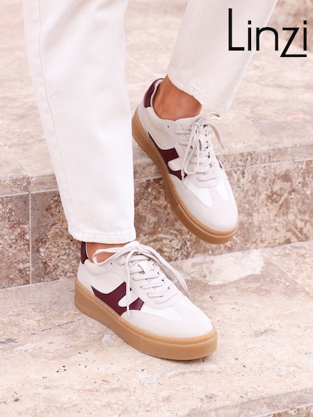 Linzi Nude Kaia Lace Up Flatform Trainers (F01545) | £42