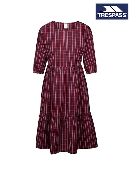 Trespass Female Red Helen 100% Cotton Casual Dress (F01556) | £63