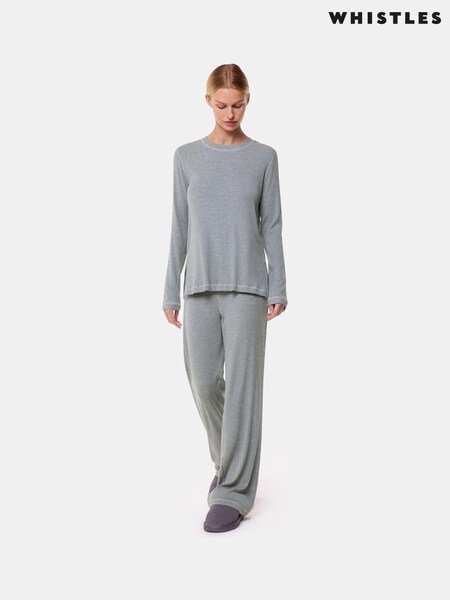 Whistles Grey Rib Jersey Pyjamas Top (F01855) | £45