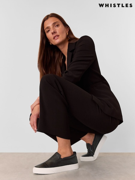 Whistles Black Kinsley Slip On Trainers (F01861) | £99