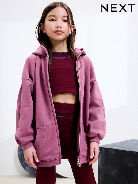 Berry Pink Zip Through Hoodie (3-16yrs) (F01939) | £13 - £18