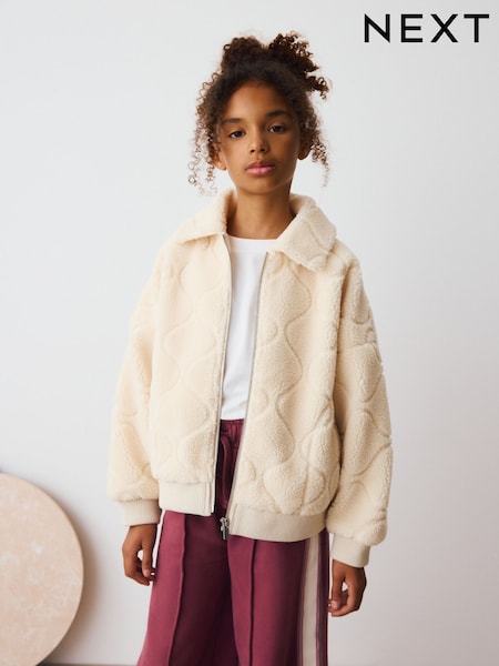 Cream Carved Borg Fleece (3-16yrs) (F01940) | £26 - £32