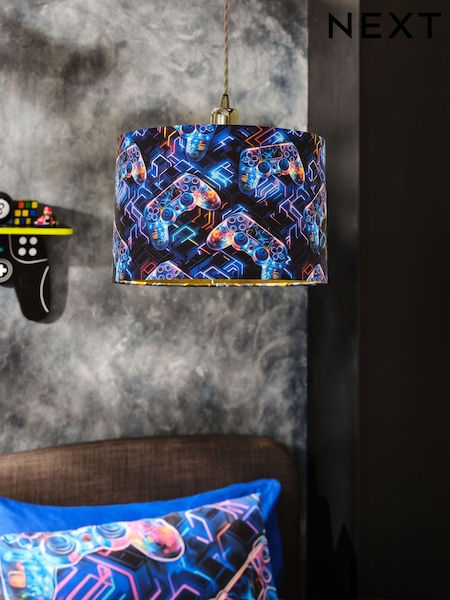 Blue Gamer Easy Fit Lamp Shade (F01960) | £22
