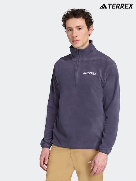 adidas Blue Multi Essentials 1/2 Zip Fleece Jacket (F02040) | £0