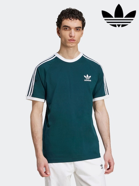 adidas Green Adicolor Classics 3-Stripes 100% Cotton T-Shirt (F02424) | £0