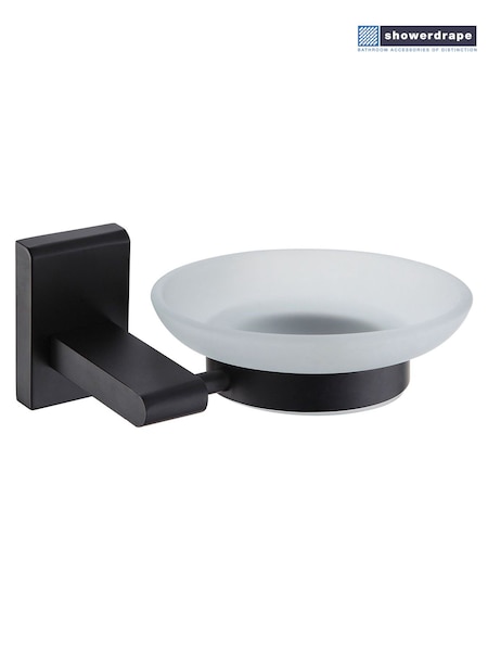 Showerdrape Black Unity Wall Mounted Glass Soap Dish (F02578) | £19
