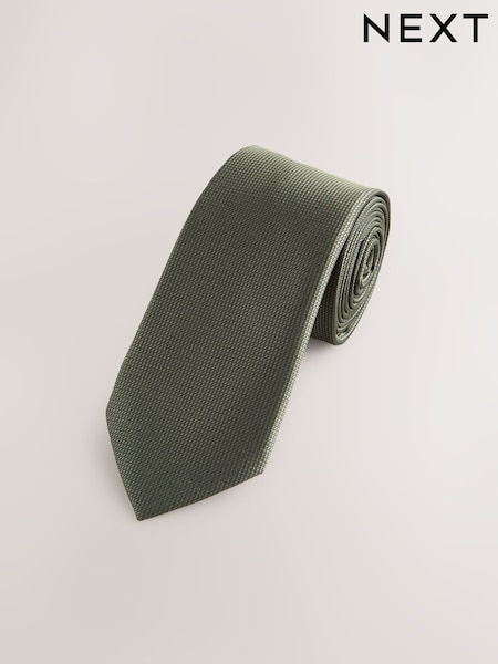 Olive Slim Textured Tie (F02657) | £10