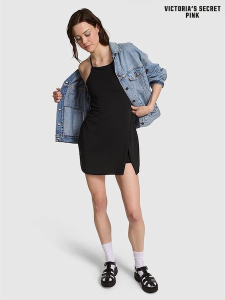 Victoria's Secret PINK Black Mini Relay High Neck Dress (F02763) | £55
