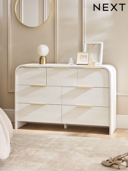 Light Natural Mia Oak Effect 7 Drawer Chest of Drawers (F02798) | £450