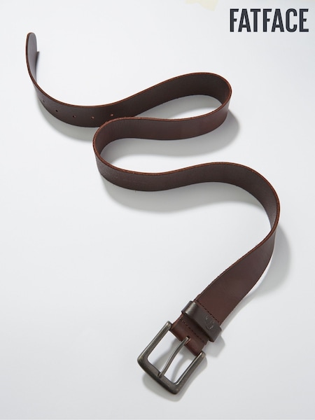 FatFace Chocolate Brown Italian Leather Belt (F02807) | £35
