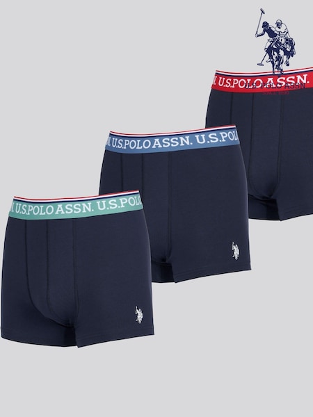 U.S. Polo Assn Blue Mens Highlight Boxers Briefs 3 Pack (F02816) | £35