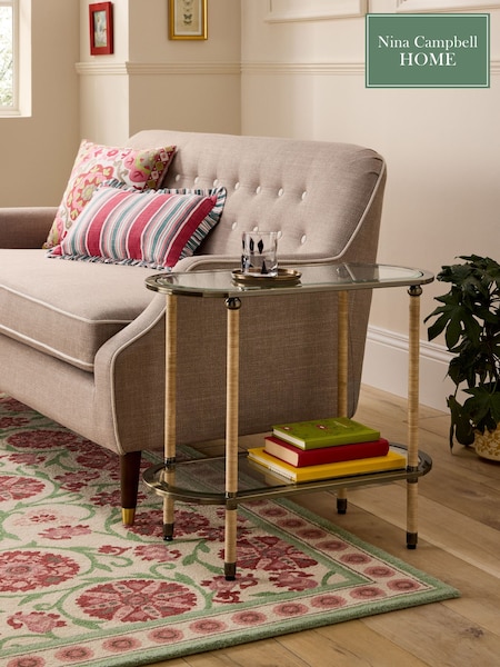 Nina Campbell Antique Brass Sagano Sofa Side Table (F03229) | £249