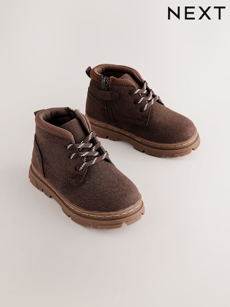 Chocolate Brown Lace-Up Boots (F03327) | £24 - £27