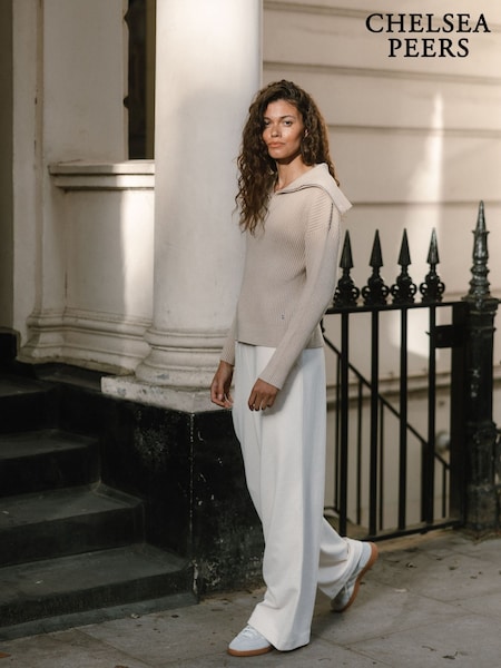 Chelsea Peers White 100% Cotton Joggers (F03530) | £40