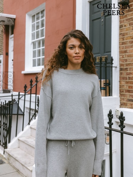 Chelsea Peers Grey Cashmere Blend Knitted Sweatshirt (F03549) | £60