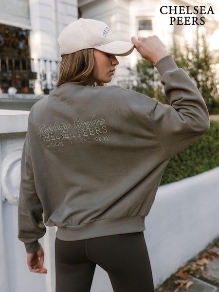 Chelsea Peers Green Cotton Embroidered Back Logo Sweatshirt (F03553) | £50