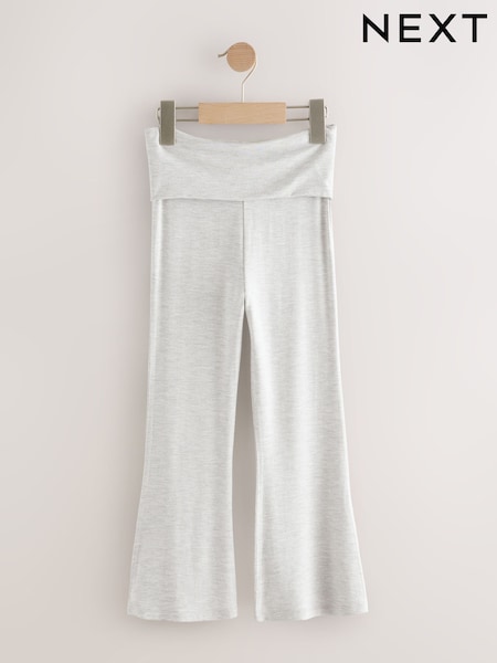 Grey Fold Over Flare Leggings (3-16yrs) (F03756) | £7 - £12