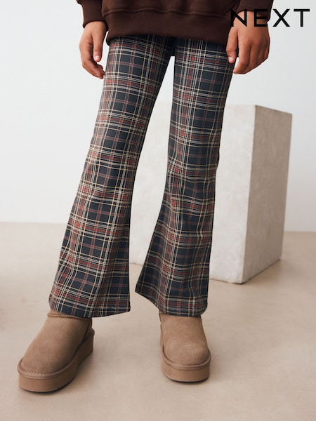 Brown Check 1 Pack Flare Leggings (3-16yrs) (F03759) | £5 - £10