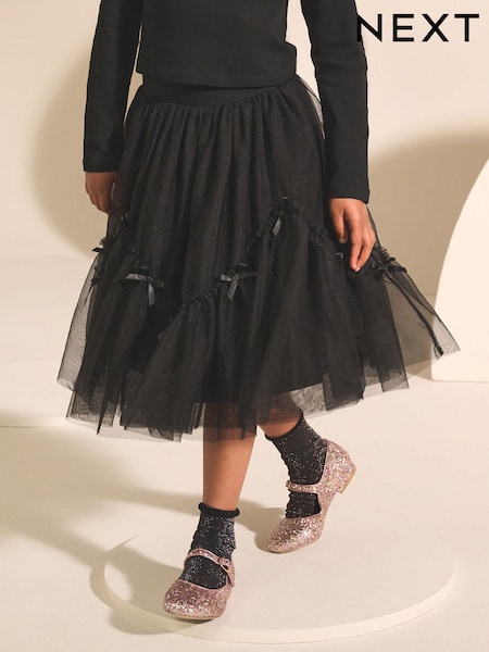 Black Bow Detail Mesh Skirt (3-16yrs) (F03781) | £14 - £19