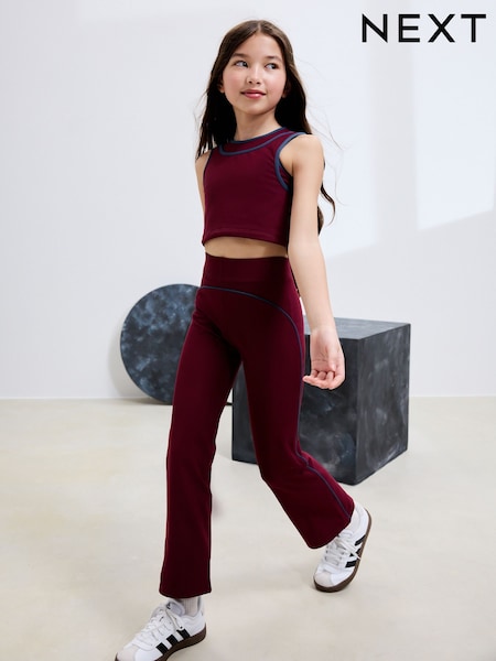 Berry Red Flared Sports Leggings (3-16yrs) (F03801) | £12 - £17