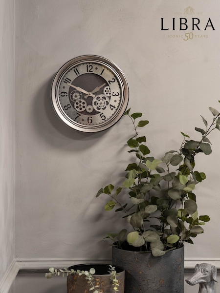 Libra Interiors Antique Silver Palladium Mini Dials Clock 33.3cm (F03852) | £88