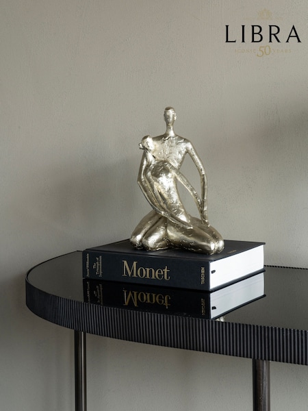 Libra Interiors Champagne Gold Loving Couple Sculpture (F03907) | £75