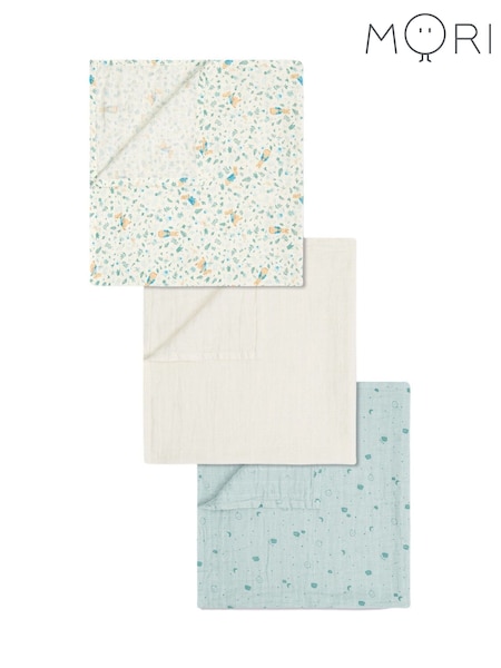 Mori 3 Pack Blue Peter Rabbit 100% Cotton Muslin Blankets (F03921) | £27