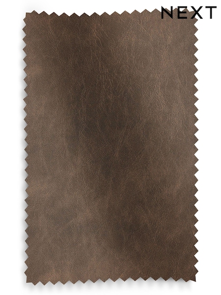 Chocolate Brown Vintaged Faux Leather Upholstery Swatch (F03976) | £0