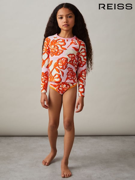 Reiss Pink Print Phoebe Floral-Print Bikini Bottoms (F04026) | £15